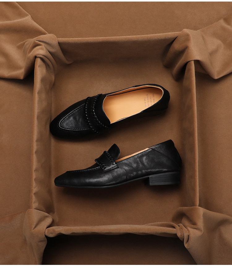 Women'S Shoes Peep Toe - SHOEBOX 레트로 소프트 양가죽 원풋 로퍼,