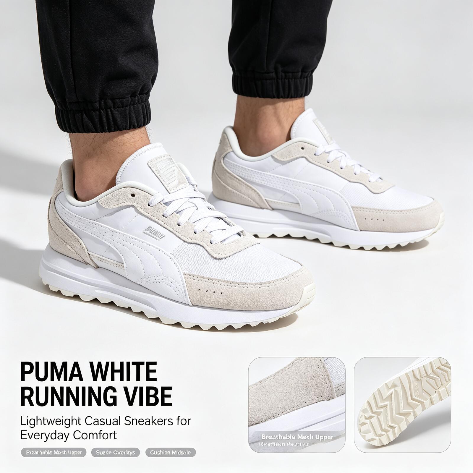 Women Shoes Jordan - 새로운 핫 푸마 화이트 경량 러닝화