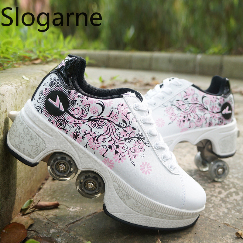 Women Shoes Size To Men - 여성용 4륜 변형 롤러 스케이트 신발
