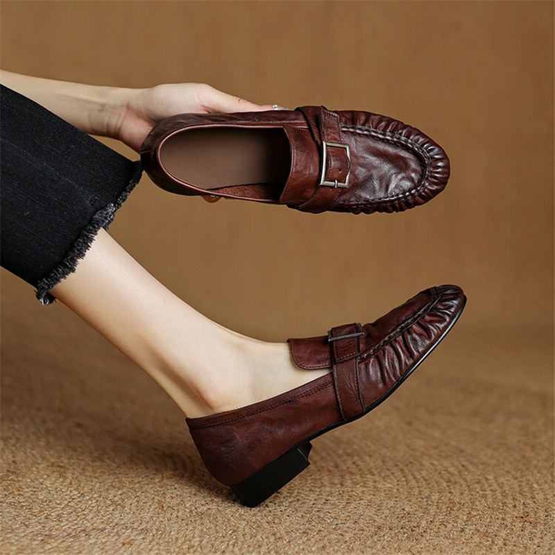 Women'S Shoes Popular - 여성용 정품 가죽 펌프스, 여성용 주름진