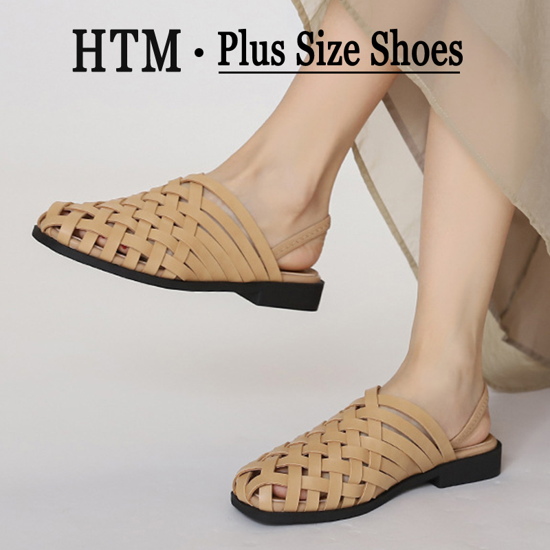 Slip On Mule Flat - 수제 여성 샌들, 위브 뮬 플랫