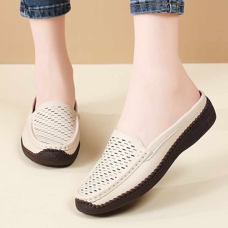 Slip On Mule Flat - 플러스 사이즈 36-43 봄 여름 통기성