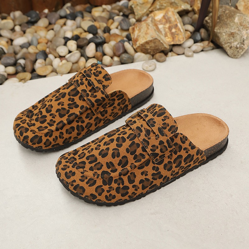 여성 레오파드 프린트 슬립온 뮬 조절 가능한 스트랩 2 - Slip On Mule Flat 리뷰 및 가격