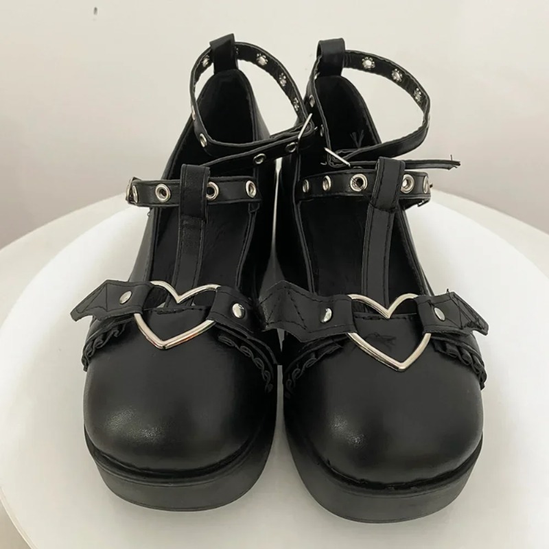 새로운 스위트 하트 버클 웨지 메리 제인 여성 핑크 티 - Women'S Shoes Popular 리뷰 및 가격