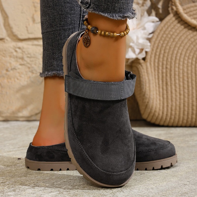 새로운 여성용 스웨이드 뮬 멀티컬러 버클 스트랩 청키  - Slip On Mule Flat 리뷰 및 가격
