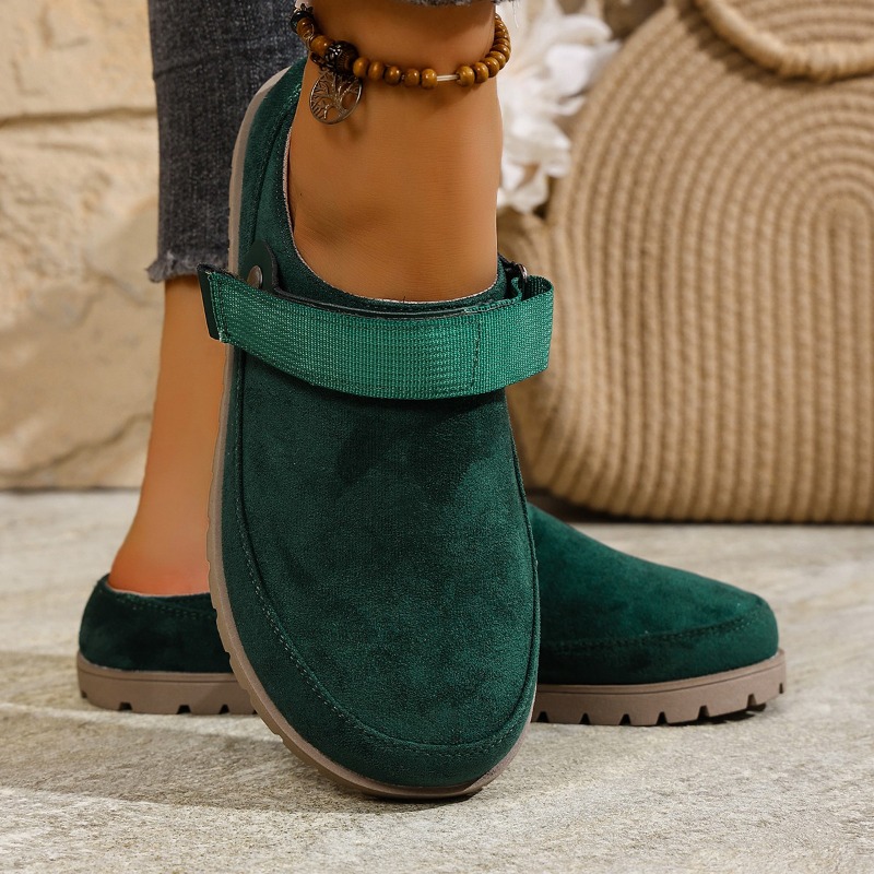 새로운 여성용 스웨이드 뮬 멀티컬러 버클 스트랩 청키  - Slip On Mule Flat 리뷰 및 가격