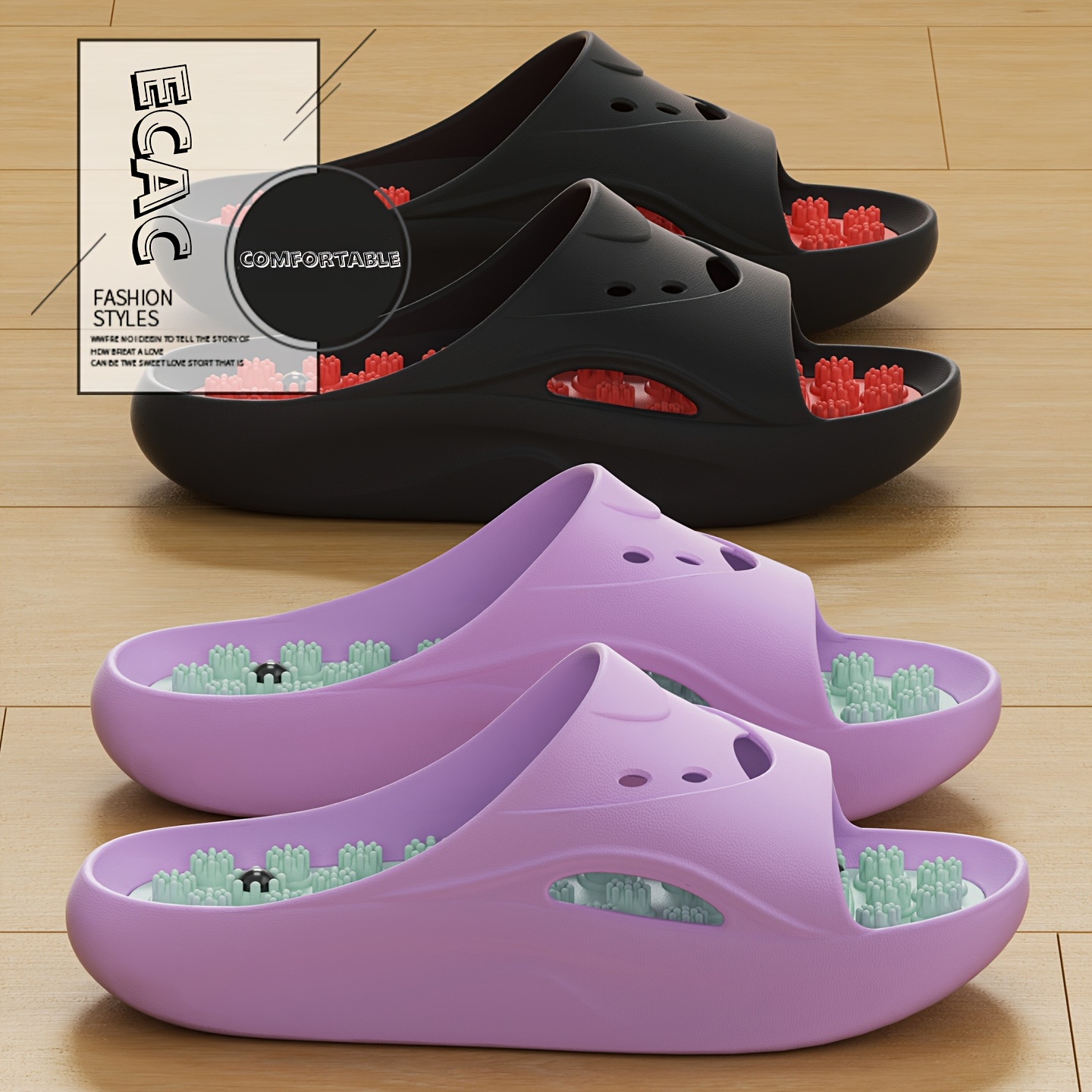 여성 남성 EVA 마사지 슬리퍼 두꺼운 밑창 욕실 슬라 - Women Shoes Size To Men 리뷰 및 가격