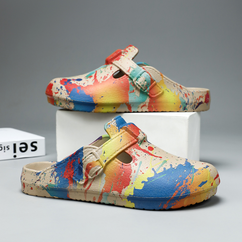 남녀 공용 그래피티 스플래시 페인트 클로그 EVA 클로 - Slip On Mule Flat 리뷰 및 가격