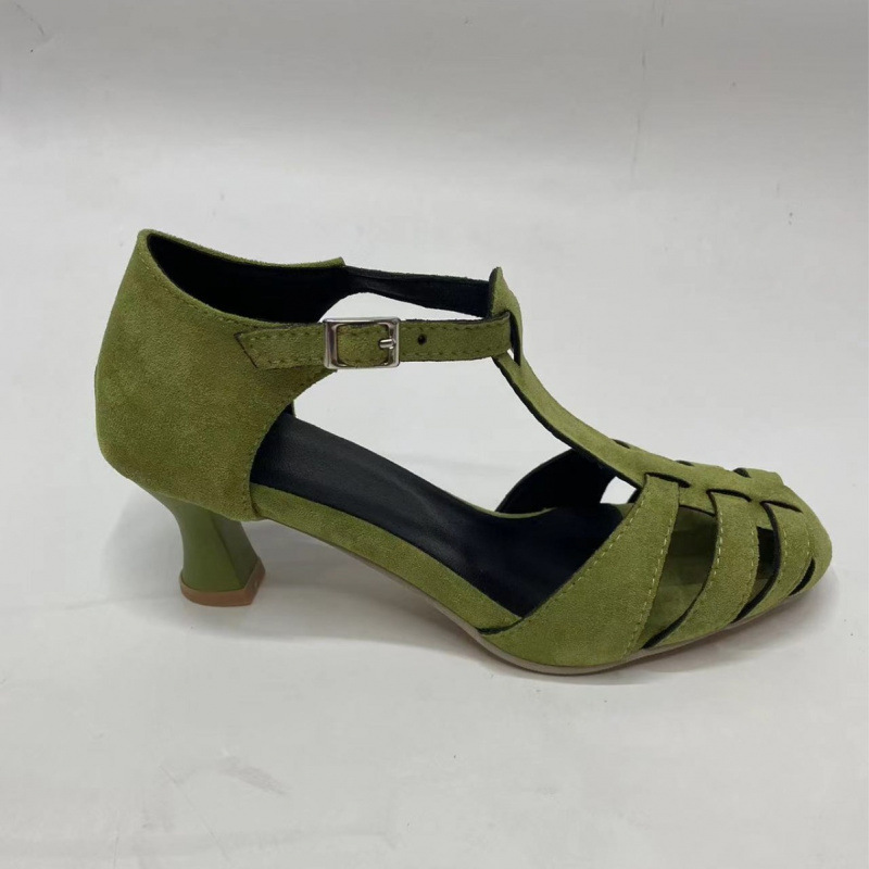 여성용 그린 스웨이드 키튼힐 티스트랩 샌들, 앞이 막힌 - Women Shoes Formal 리뷰 및 가격