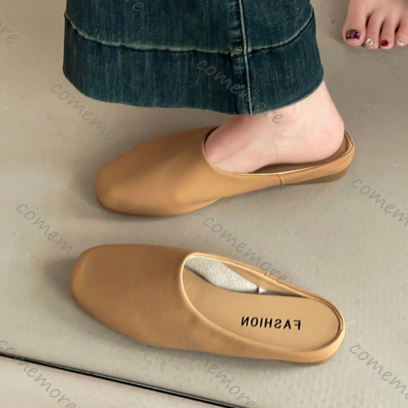 Comemore Retro Square Head Bao - Slip On Mule Flat 리뷰 및 가격