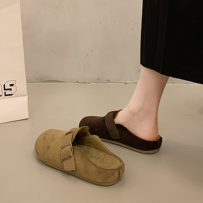 여성용 라운드 토 스웨이드 백리스 클로그, 조절 가능한 - Slip On Mule Flat 리뷰 및 가격