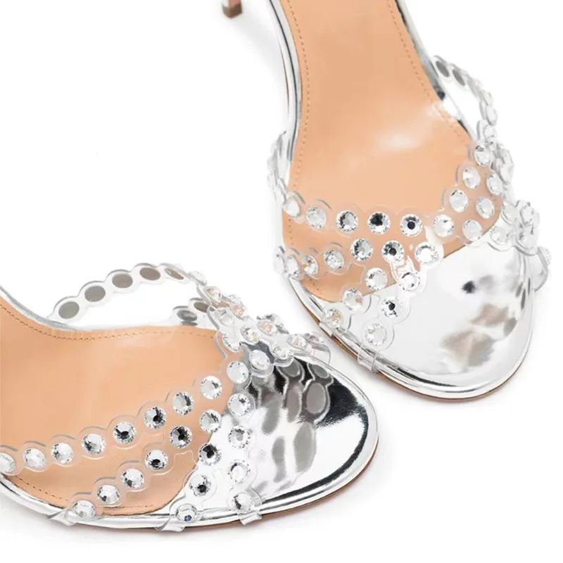 사교계 명사 플러스 사이즈 실버 힐 젤리 다이아몬드 샌 - Women'S Shoes Peep Toe 리뷰 및 가격