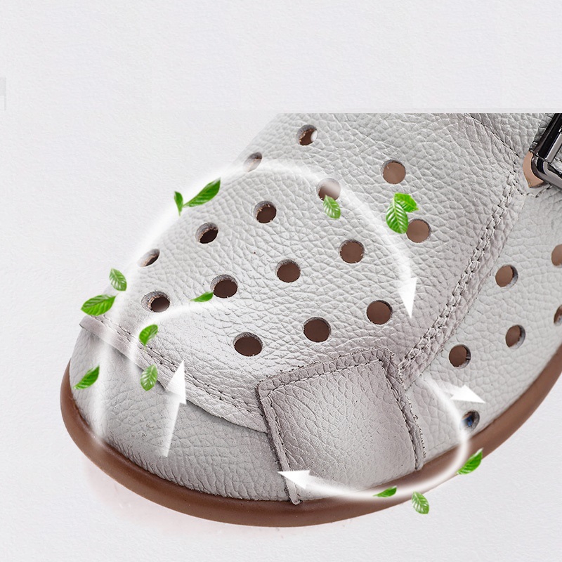 새로운 소가죽 로우힐 샌들 여성용 속이 빈 뮬 슈즈 여 - Women'S Shoes Popular 리뷰 및 가격