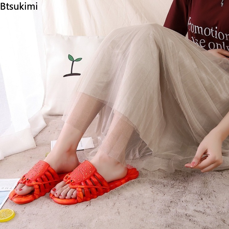 새로운 2026 여름 재미있는 만화 랍스터 슬리퍼 PV - Women Shoes Size To Men 리뷰 및 가격
