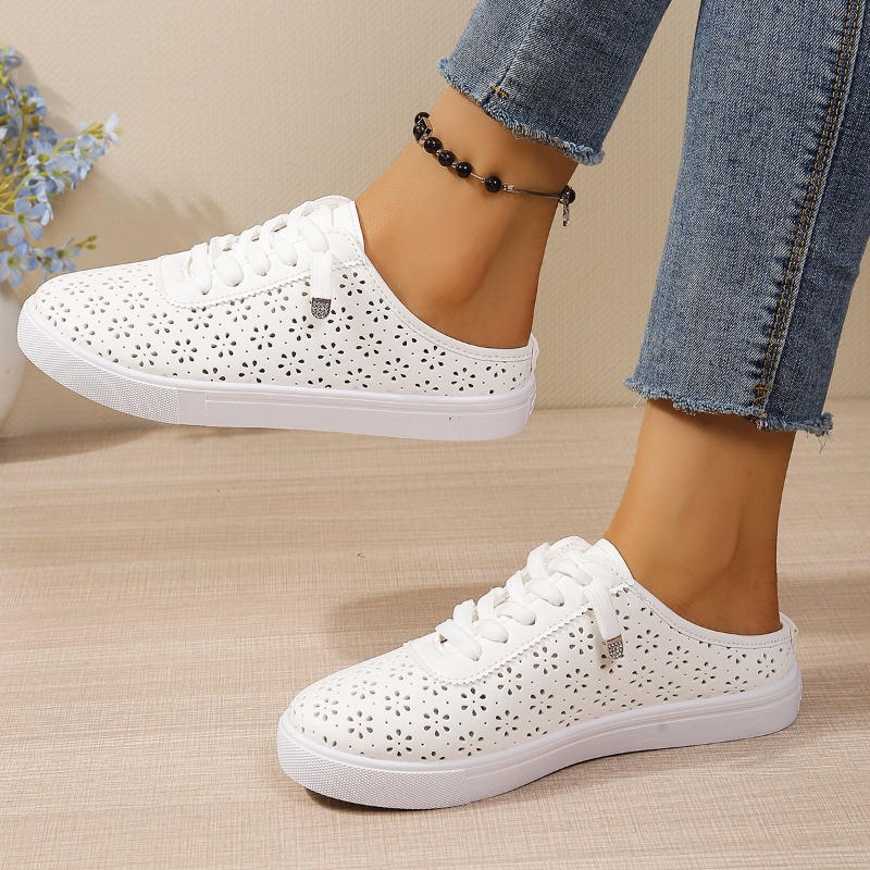 플로럴 컷아웃 슬립온 뮬 트레이너 탄성 퀵 레이스 플랫 - Slip On Mule Flat 리뷰 및 가격