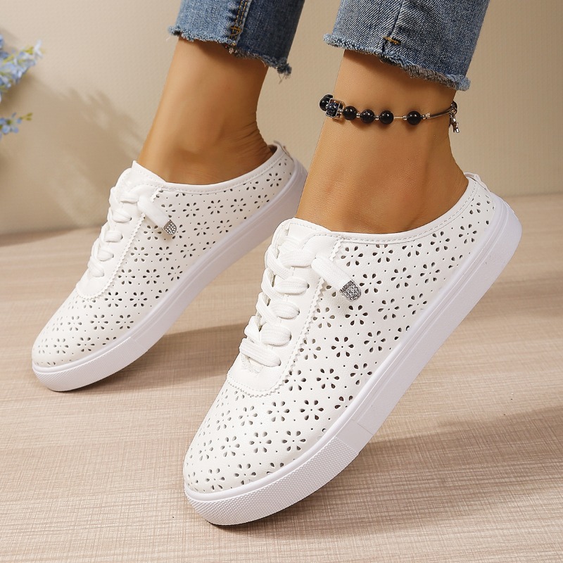 플로럴 컷아웃 슬립온 뮬 트레이너 탄성 퀵 레이스 플랫 - Slip On Mule Flat 리뷰 및 가격