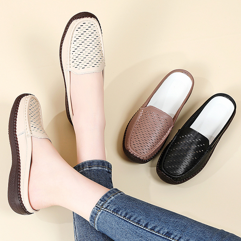 플러스 사이즈 36-43 봄 여름 통기성 라운드 헤드  - Slip On Mule Flat 리뷰 및 가격