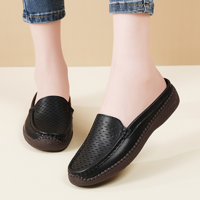 플러스 사이즈 36-43 봄 여름 통기성 라운드 헤드  - Slip On Mule Flat 리뷰 및 가격