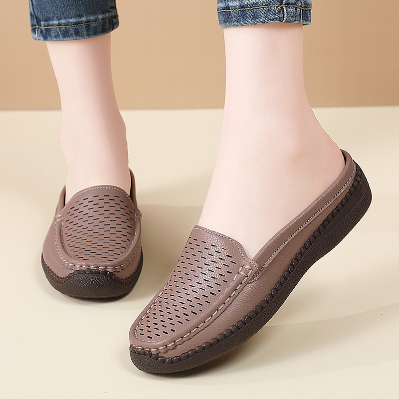 플러스 사이즈 36-43 봄 여름 통기성 라운드 헤드  - Slip On Mule Flat 리뷰 및 가격