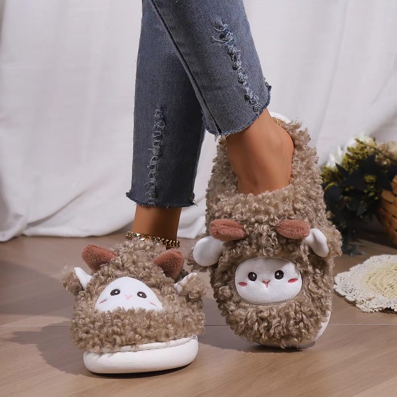 겨울 사랑스러운 작은 양 슬리퍼 여성 남성용 귀여운 양 - Women Shoes Size To Men 리뷰 및 가격